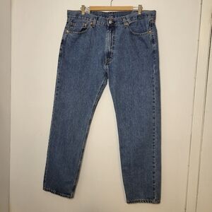 Levis 505 Cotton Regular Fit Straight Leg Pockets Denim Jeans Blue Size 38